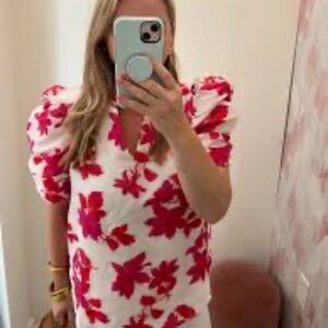 entro White Blouse with Red Floral Print
